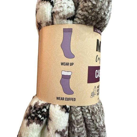 Muk Luks Cabin Socks Women’s S/M Non Slip Cozy Neutral - Picture 5 of 6